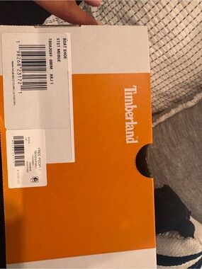Timberland Orange and White Shoe Box with Logo